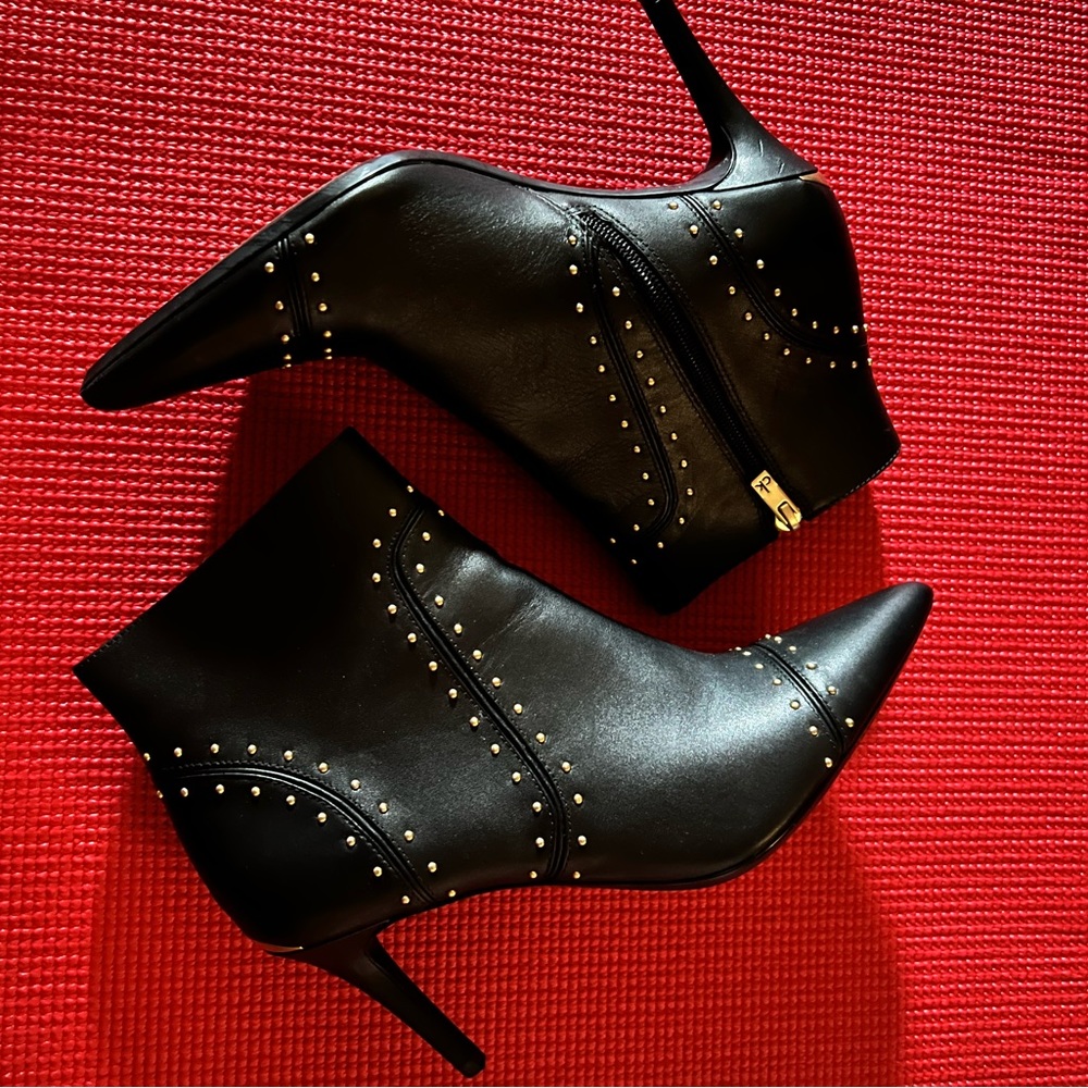 Black Leather Studded Boots